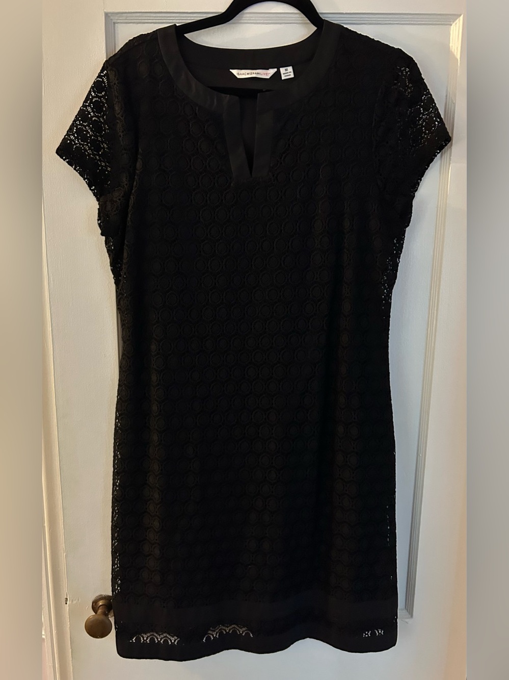 Isaac Mizrahi Black Lace Shift midi Dress